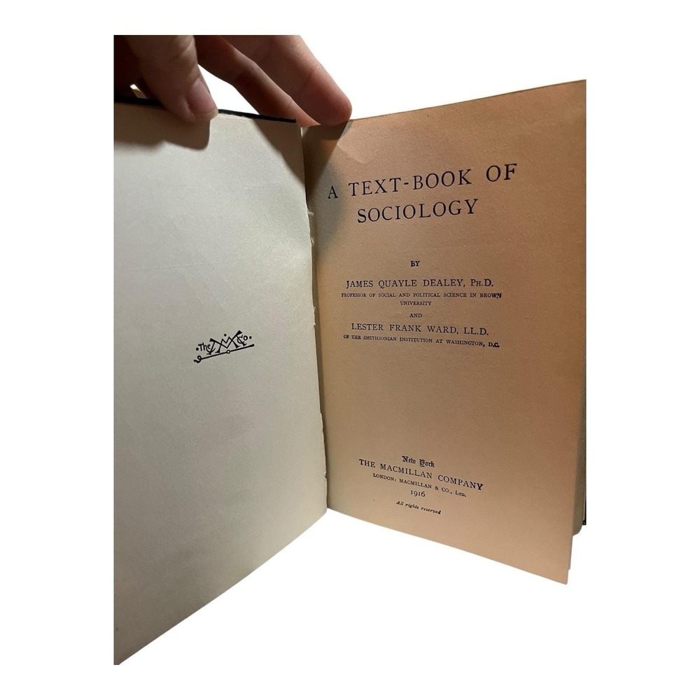 Antique 1916 Dealey & Ward A Text-Book Of Sociology Macmillan Company Hardback - Picture 5 of 8